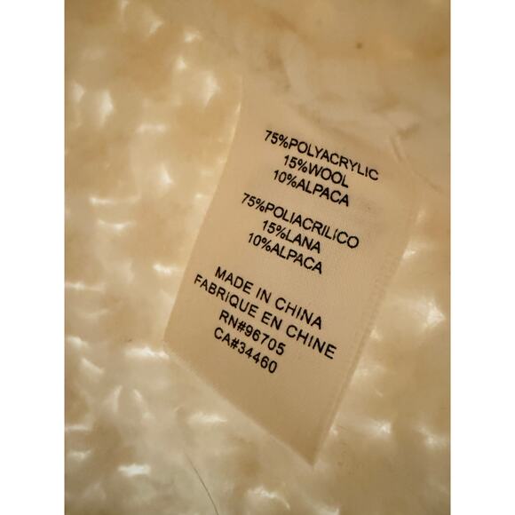 Rebecca Taylor Ivory Open Knit Chunky Sweater Pullover Crew Neck Wool Blend S - Picture 5 of 8